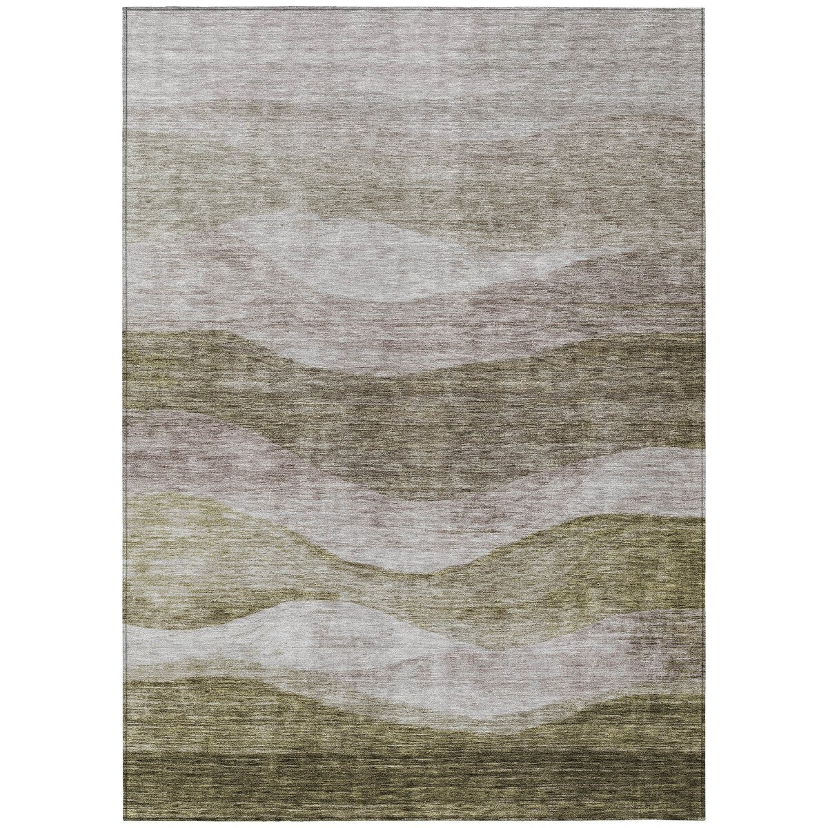 Tapis Chantille contemporain à vagues, lavable en machine, pour intérieur et extérieur