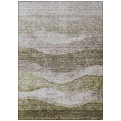 Tapis Chantille contemporain à vagues, lavable en machine, pour intérieur et extérieur