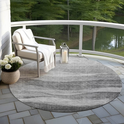 Tapis Chantille contemporain à vagues, lavable en machine, pour intérieur et extérieur