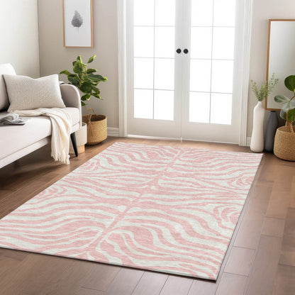 Tapis Chantille moderne à motif animal, lavable en machine, pour intérieur et extérieur