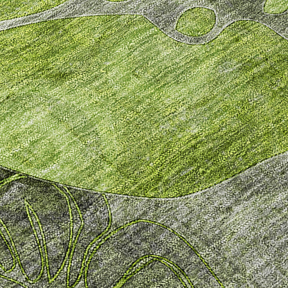 Tapis Chantille moderne à motif floral lavable en machine pour intérieur/extérieur