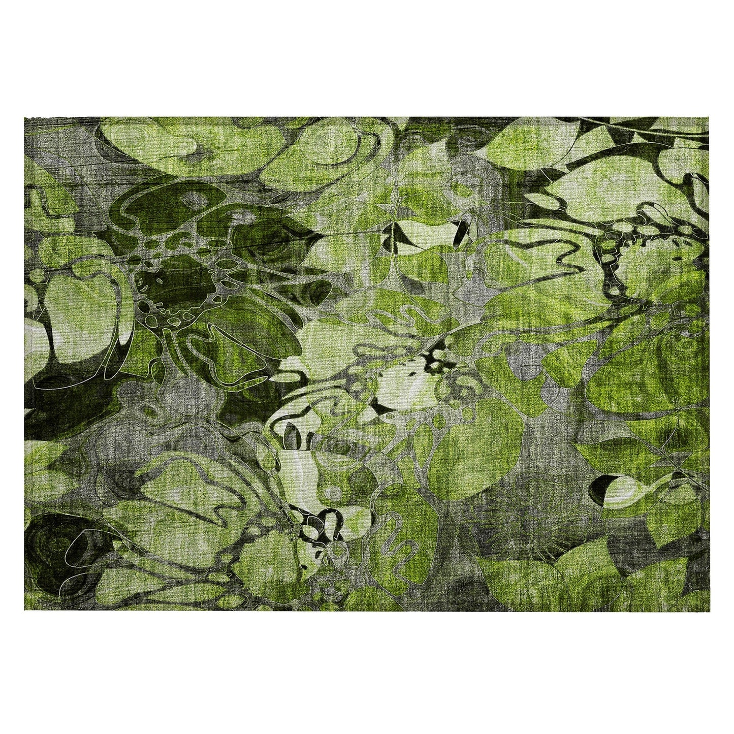Tapis Chantille moderne à motif floral lavable en machine pour intérieur/extérieur