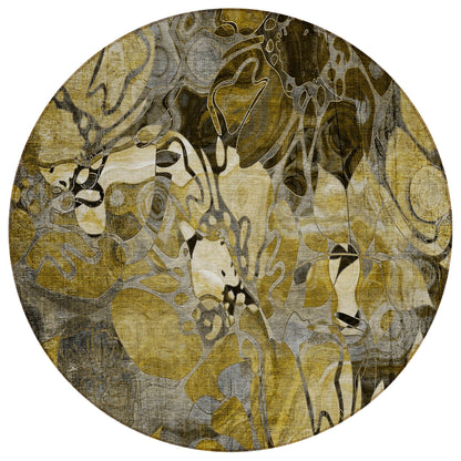 Tapis Chantille moderne à motif floral lavable en machine pour intérieur/extérieur