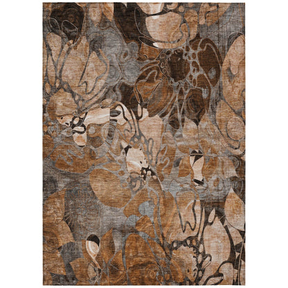 Tapis Chantille moderne à motif floral lavable en machine pour intérieur/extérieur