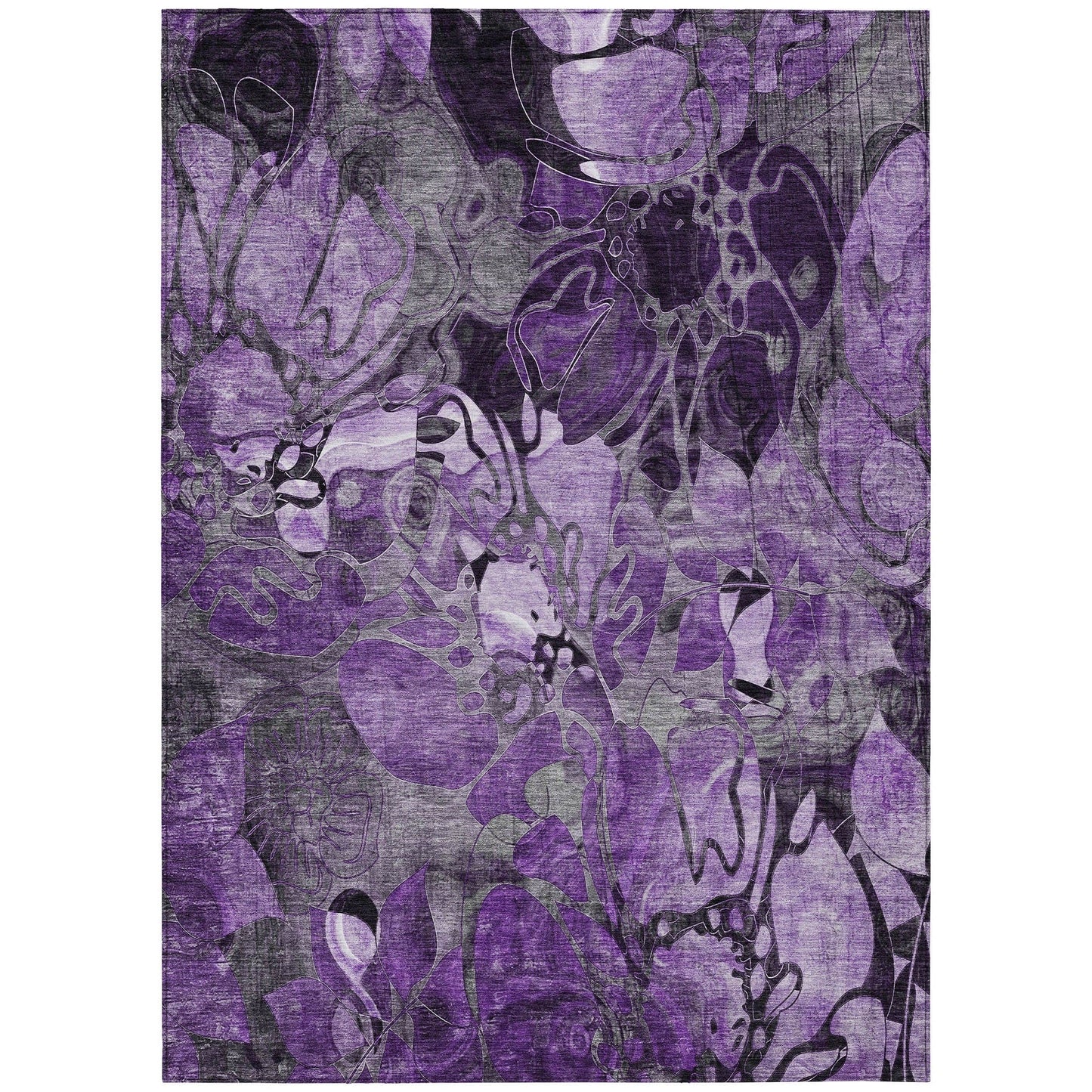 Tapis Chantille moderne à motif floral lavable en machine pour intérieur/extérieur