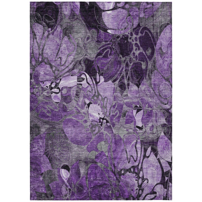 Tapis Chantille moderne à motif floral lavable en machine pour intérieur/extérieur