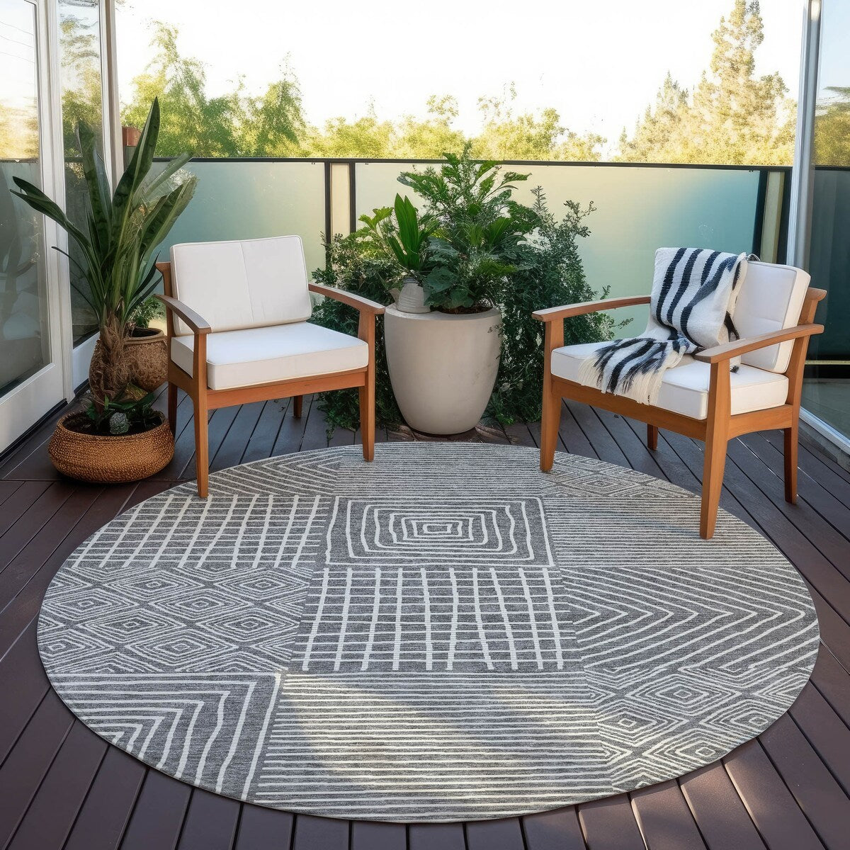 Tapis moderne en mosaïque Chantille lavable en machine pour intérieur/extérieur