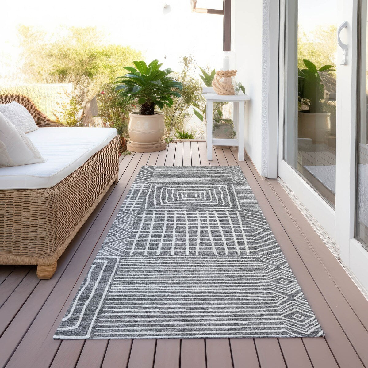 Tapis moderne en mosaïque Chantille lavable en machine pour intérieur/extérieur