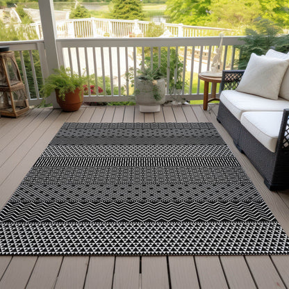 Tapis Chantille à rayures modernes, lavable en machine, pour intérieur et extérieur