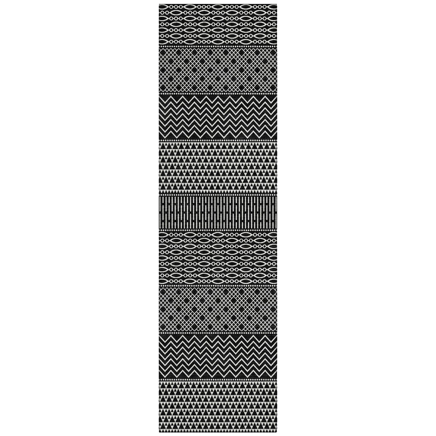 Tapis Chantille à rayures modernes, lavable en machine, pour intérieur et extérieur