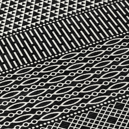 Tapis Chantille à rayures modernes, lavable en machine, pour intérieur et extérieur