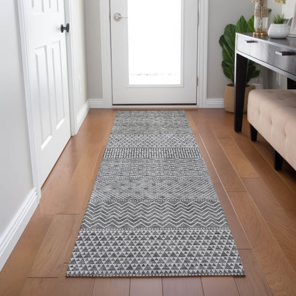 Tapis Chantille à rayures modernes, lavable en machine, pour intérieur et extérieur