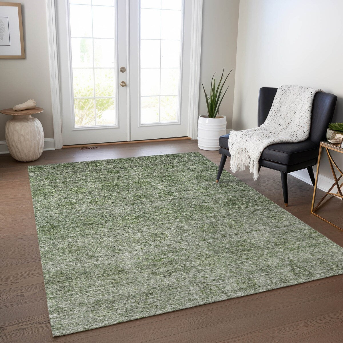 Tapis Chantille Damas Ombre lavable en machine pour intérieur/extérieur