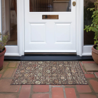 Tapis traditionnel Kashan Chantille lavable en machine pour intérieur/extérieur