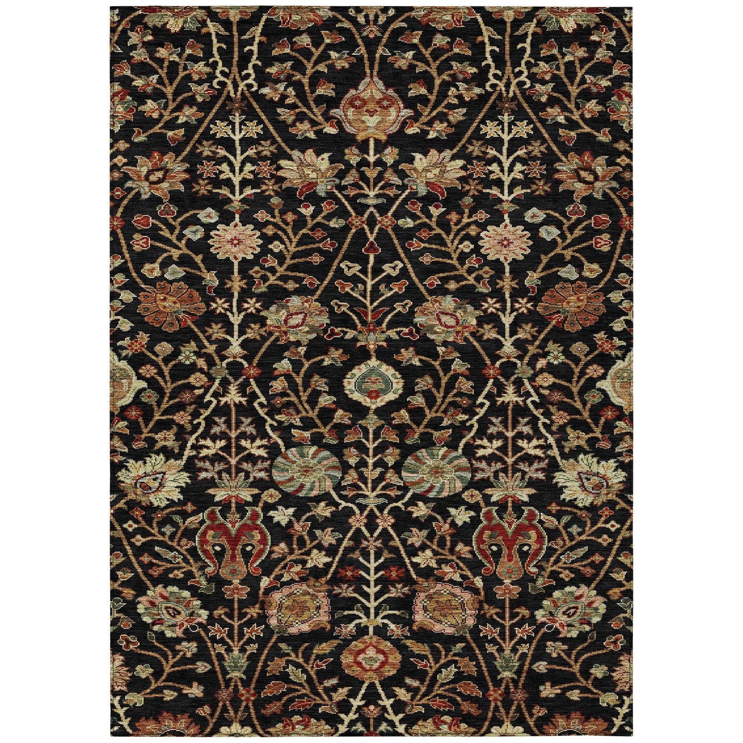 Tapis traditionnel Kashan Chantille lavable en machine pour intérieur/extérieur