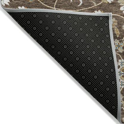 Tapis traditionnel KashanChantille lavable en machine pour intérieur/extérieur