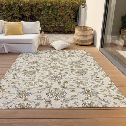 Tapis traditionnel KashanChantille lavable en machine pour intérieur/extérieur