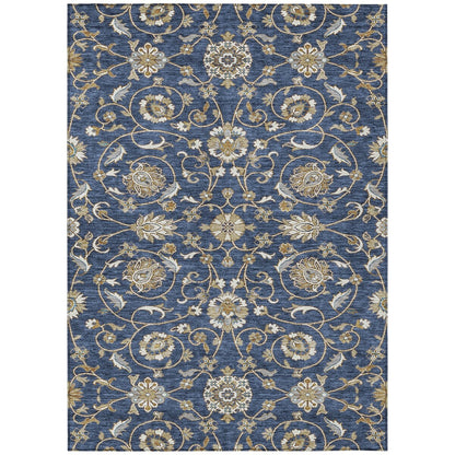 Tapis traditionnel KashanChantille lavable en machine pour intérieur/extérieur