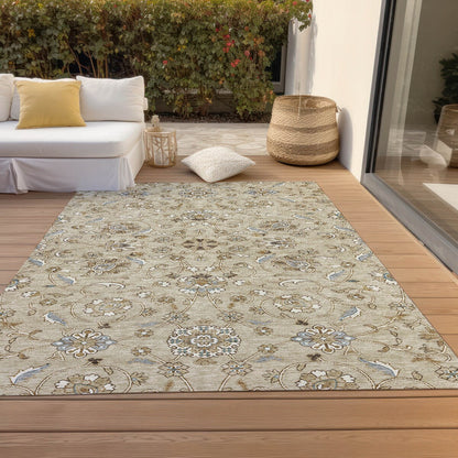 Tapis traditionnel KashanChantille lavable en machine pour intérieur/extérieur