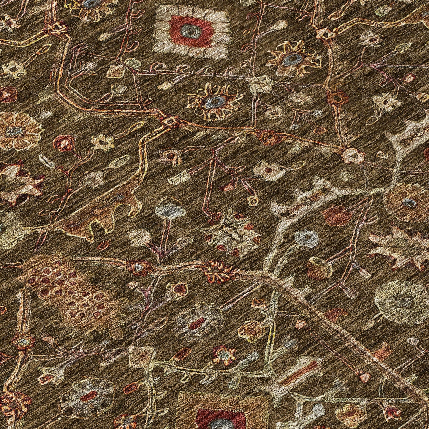 Tapis persan traditionnel en chantille lavable en machine pour intérieur/extérieur