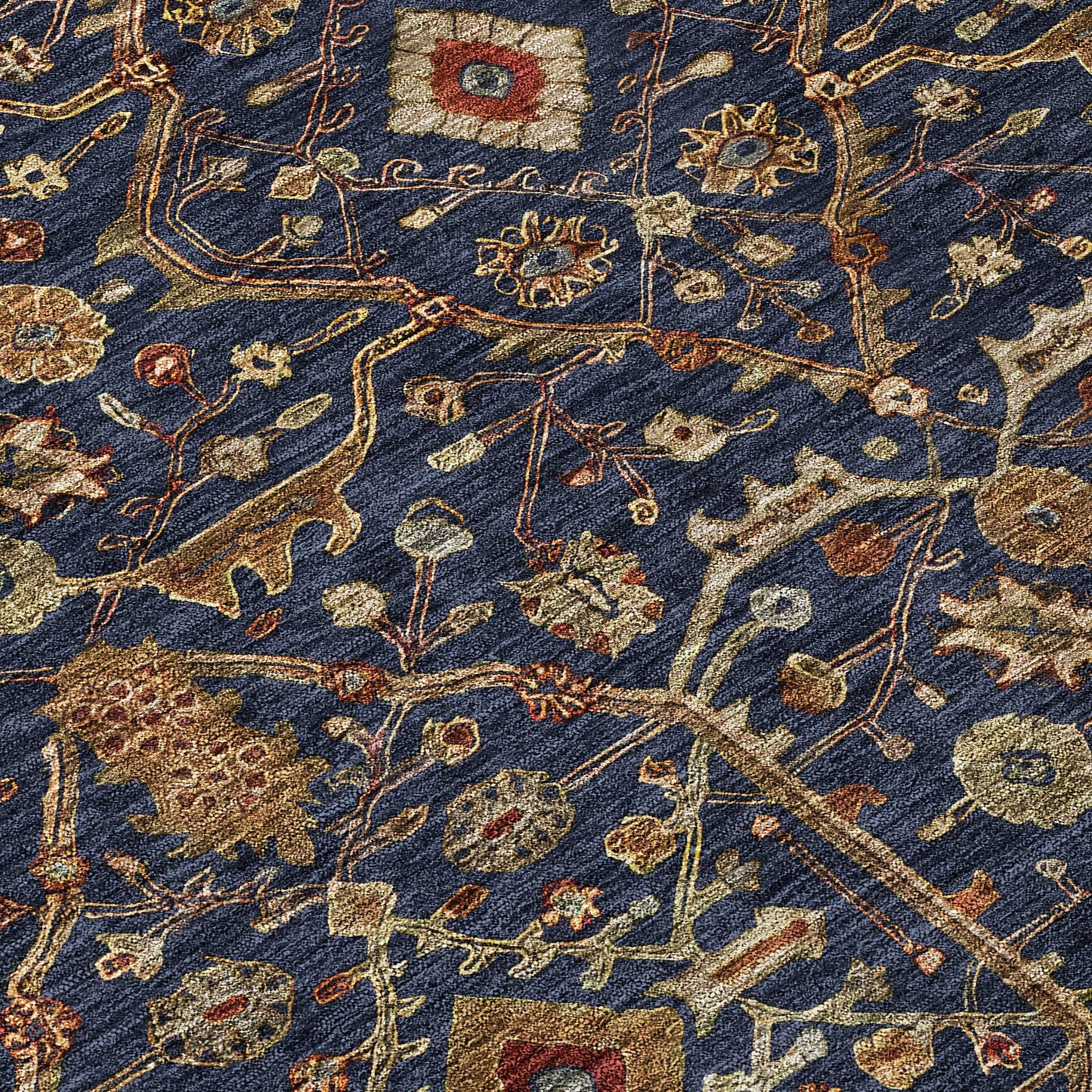 Tapis persan traditionnel en chantille lavable en machine pour intérieur/extérieur