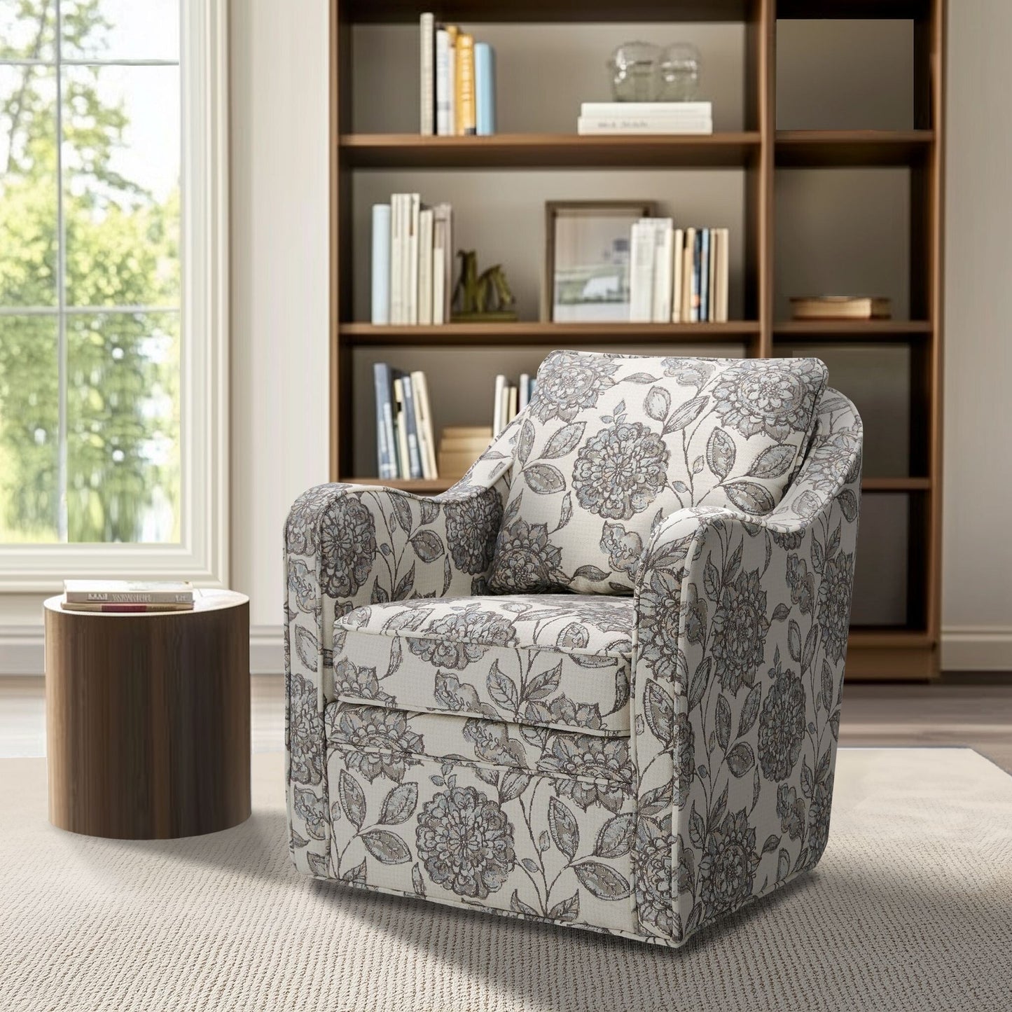 Madison Park Betty Upholstered Swivel Curved Armchair