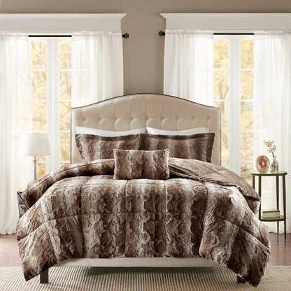 Madison Park Marselle Faux Fur Comforter Set