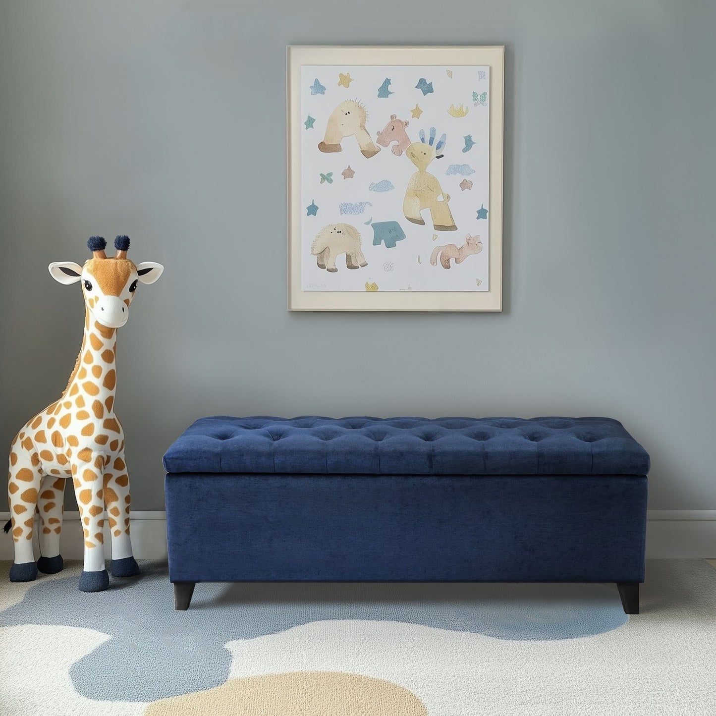 Banc de rangement rembourré à plateau capitonné Sasha de Madison Park