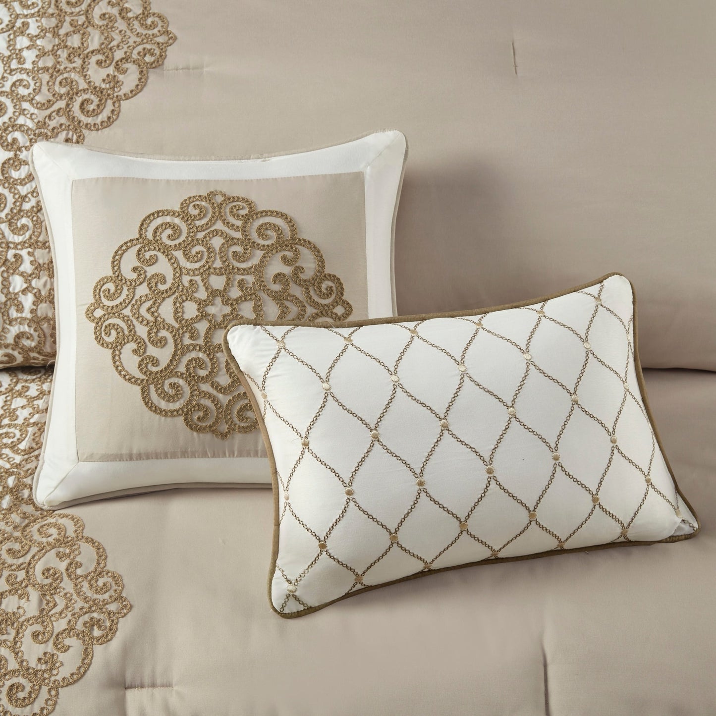 Madison Park Vera 8 Piece Embroidered Microfiber Comforter Set