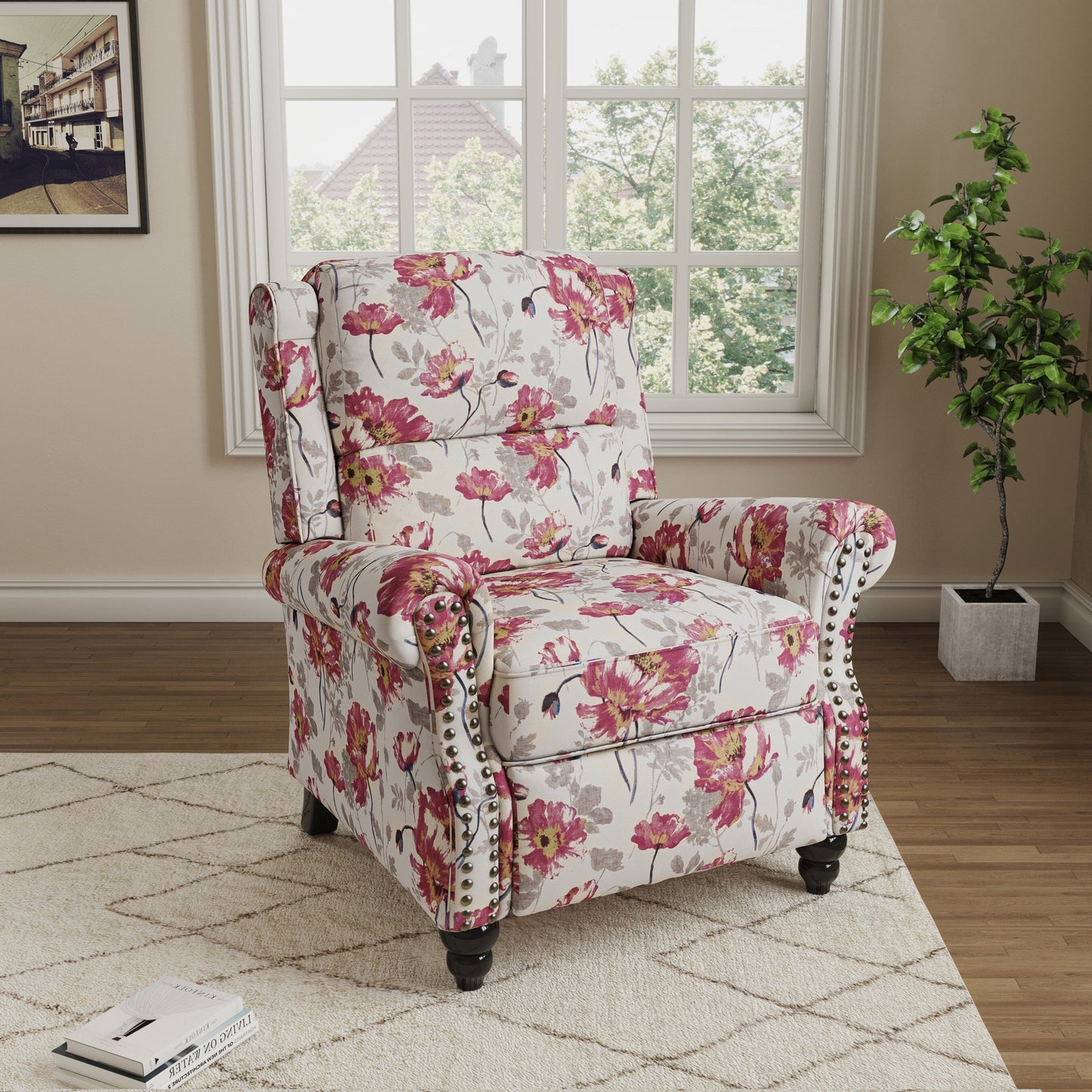 Fauteuils inclinables manuels avec garniture cloutée