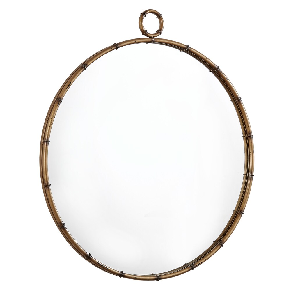 Miroir mural rond Marza finition laiton antique par iNSPIRE Q Modern