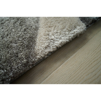 Tapis à poils longs Mateos au design abstrait