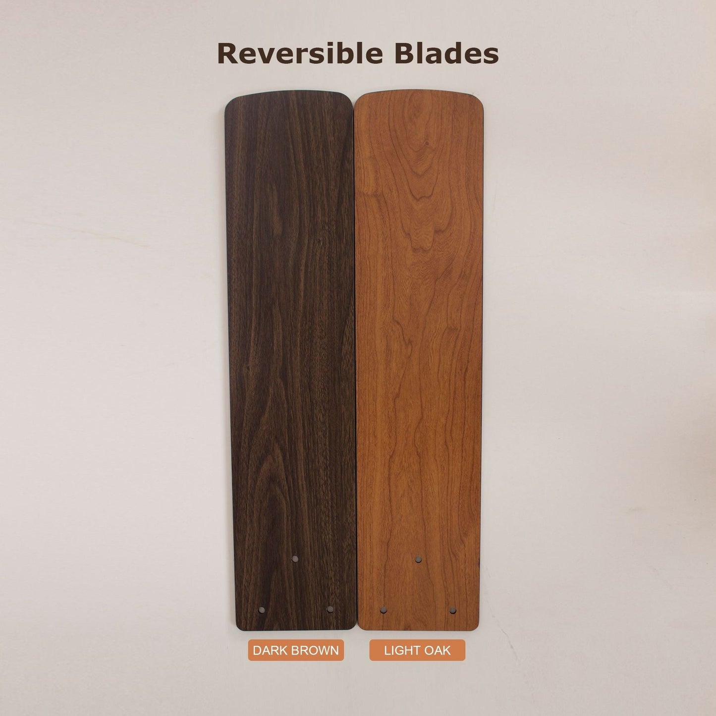 Ventilateur de plafond réversible en bois de 52 pouces, 5 pales et 3 lumières, avec télécommande