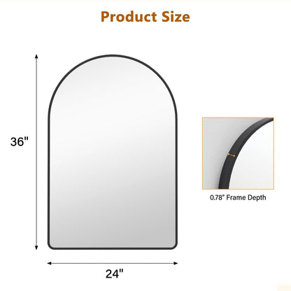 Matte Black Round Mirror