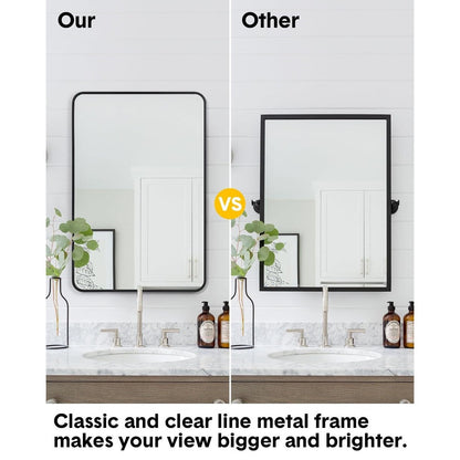 Matte Black Round Mirror