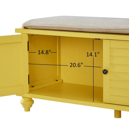 Banc de rangement à porte à volets Maybelle avec coussin en velours par iNSPIRE Q Classic