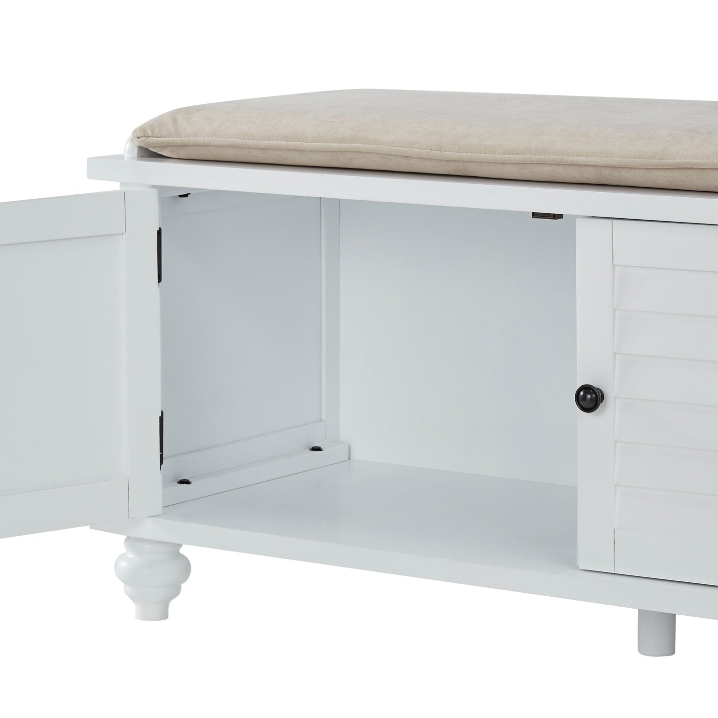 Banc de rangement à porte à volets Maybelle avec coussin en velours par iNSPIRE Q Classic