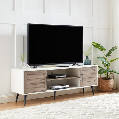 Meuble TV moderne du milieu du siècle pour téléviseurs jusqu'à 70 pouces Console multimédia de centre de divertissement - 20,5'' HX 59'' LX 15,5'' P
