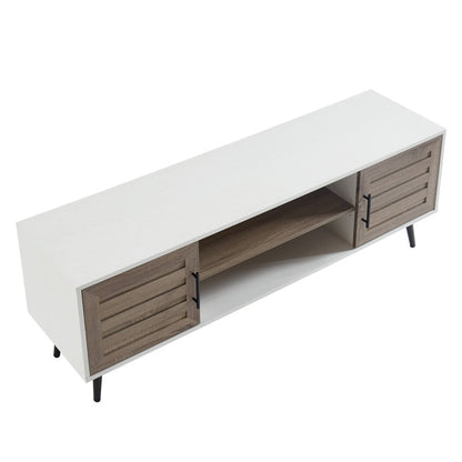 Meuble TV moderne du milieu du siècle pour téléviseurs jusqu'à 70 pouces Console multimédia de centre de divertissement - 20,5'' HX 59'' LX 15,5'' P