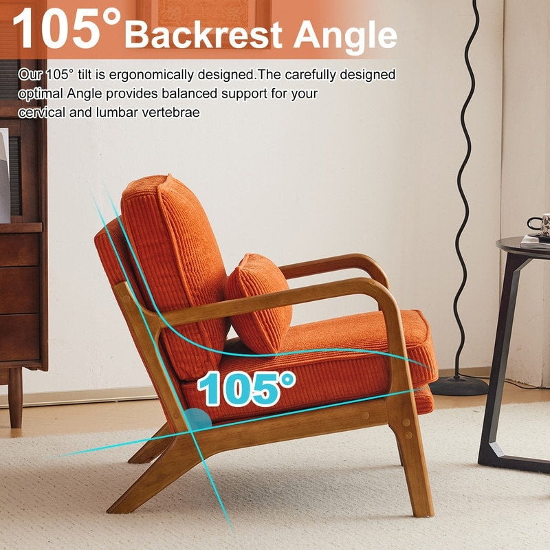 Chaise d'appoint rembourrée de style moderne du milieu du siècle