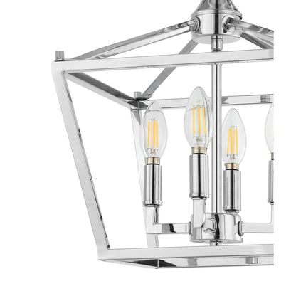 Milton Mini Lantern 4-Light Iron Modern Farmhouse LED Flush Mount, by JONATHAN Y