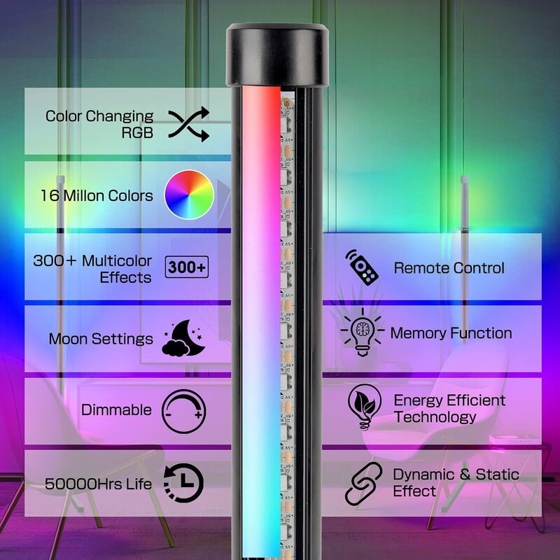 Minimalism RGB Corner Floor Lamp-Set Of 2