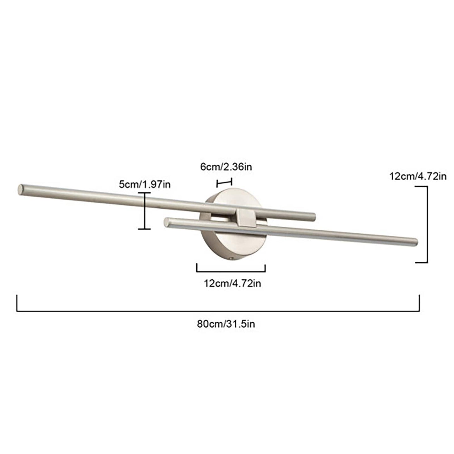 Minimalist 2-Light Dimmable LED Vanity Light Linear Metal Wall Sconce