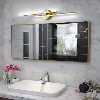 Minimalist 2-Light Dimmable LED Vanity Light Linear Metal Wall Sconce