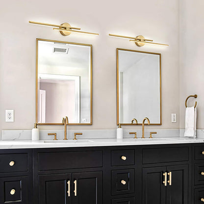 Minimalist 2-Light Dimmable LED Vanity Light Linear Metal Wall Sconce