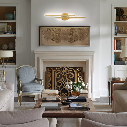 Minimalist 2-Light Dimmable LED Vanity Light Linear Metal Wall Sconce