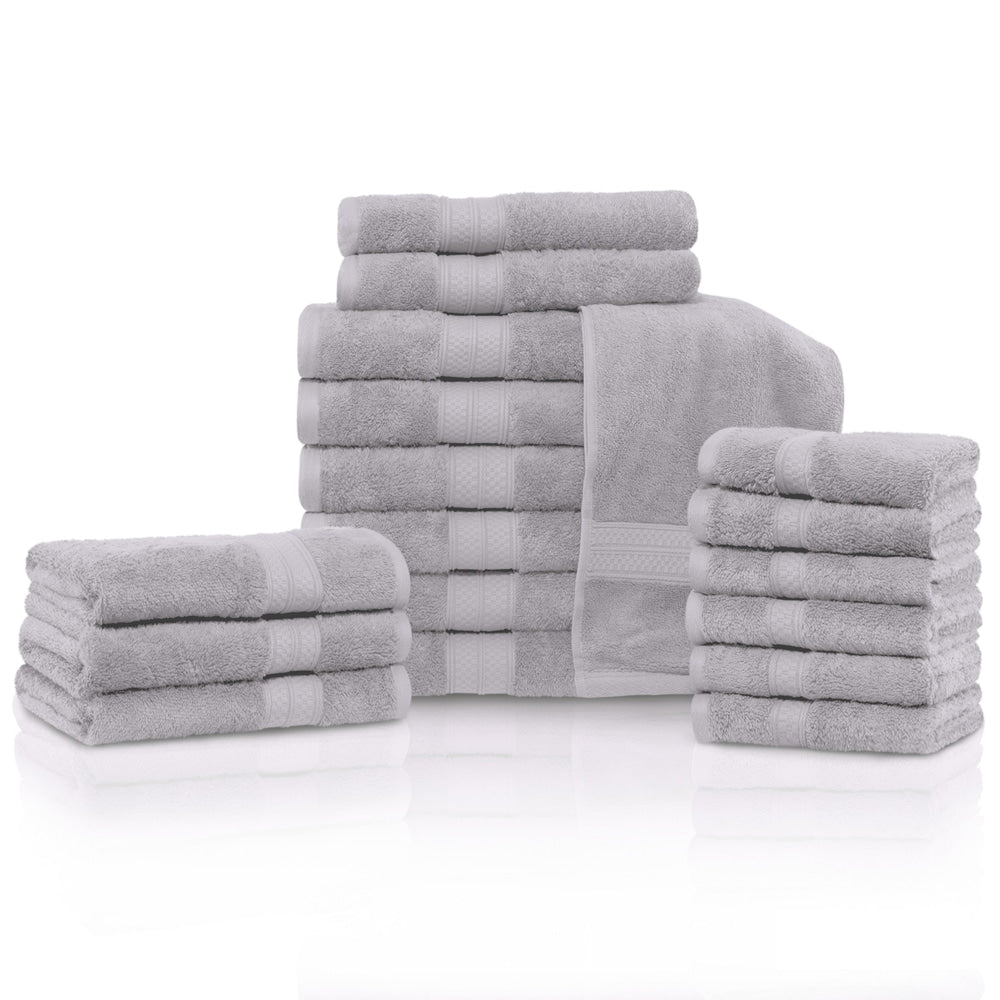Superior Rayon from Bamboo and Cotton 18-Piece Towel Set (6 Bath, 6 Hand, 6 Face Towels)