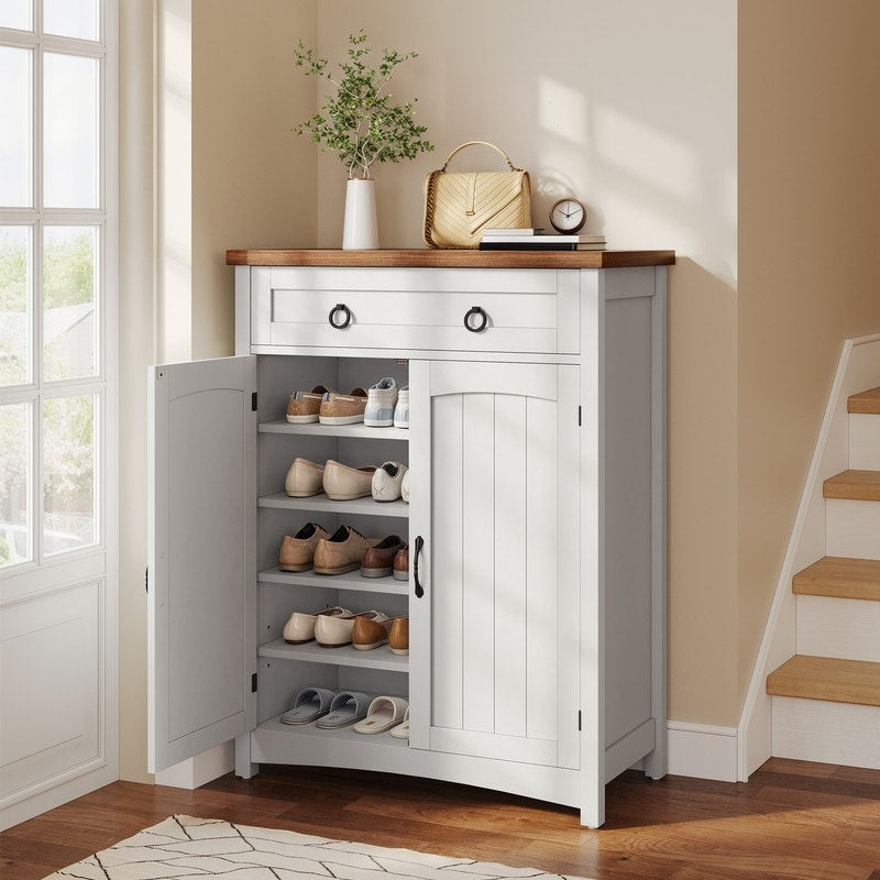 Meuble de rangement à chaussures Moasis à 5 niveaux pour 20 paires de chaussures avec portes doubles pour l'entrée