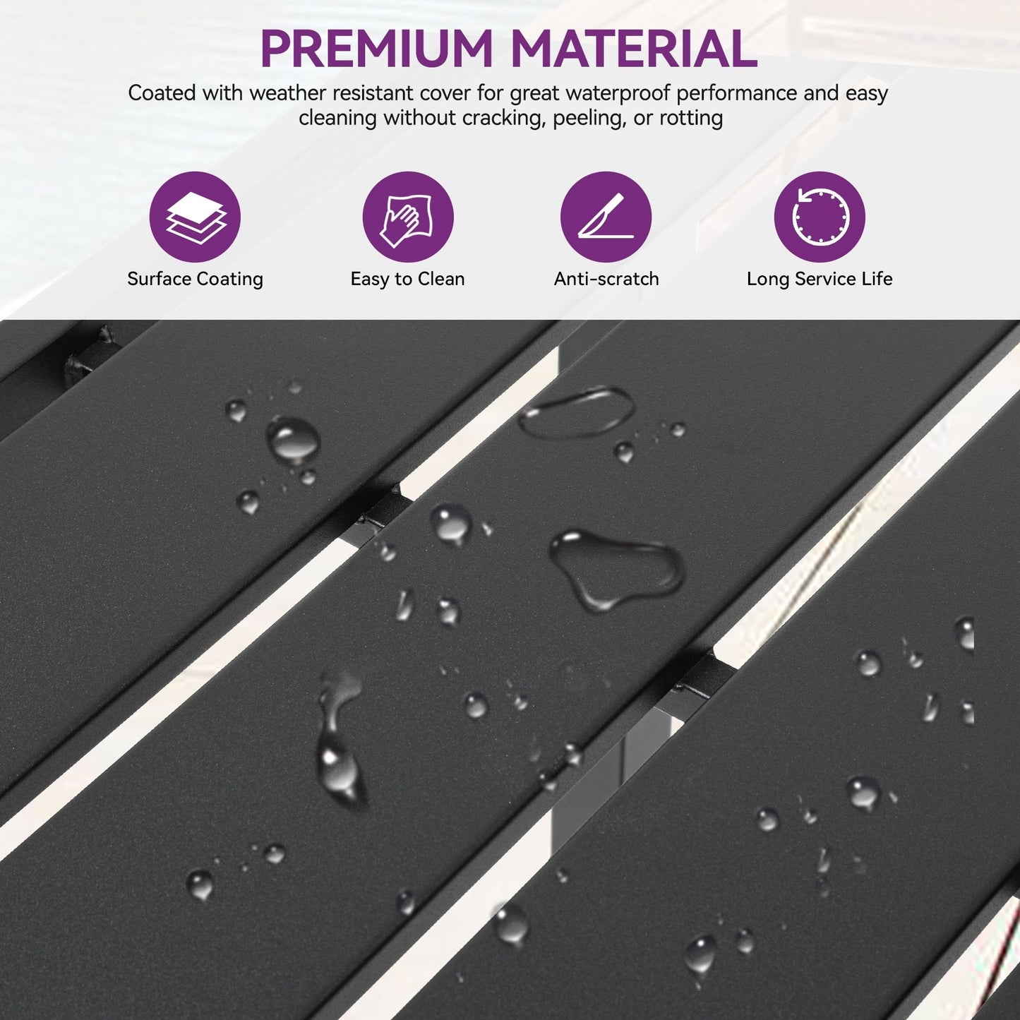 Table de bar en métal Moasis Patio avec roulettes