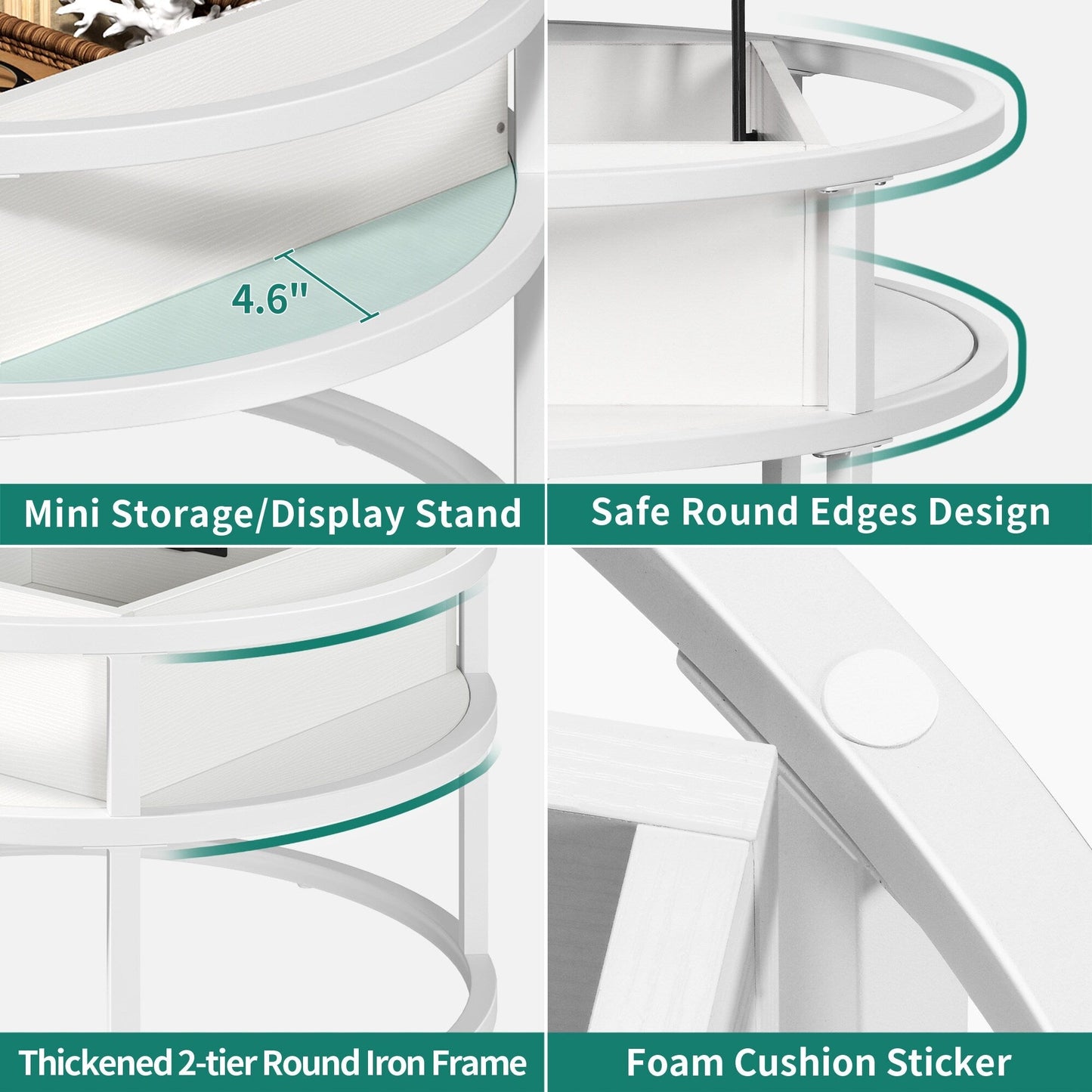 Table basse ronde Moasis avec plateau relevable et rangement dissimulé